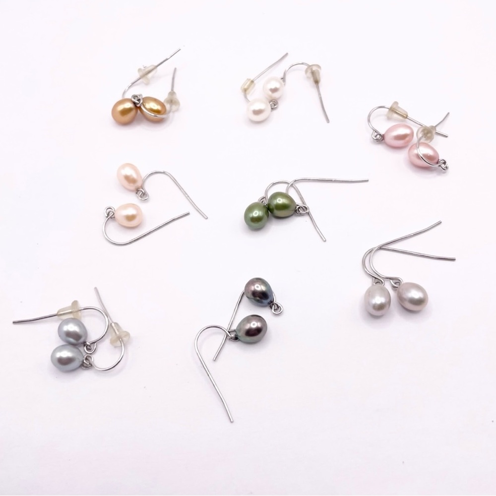 Vintage Honora Pearls Drop Earrings Lot of 8 pairs